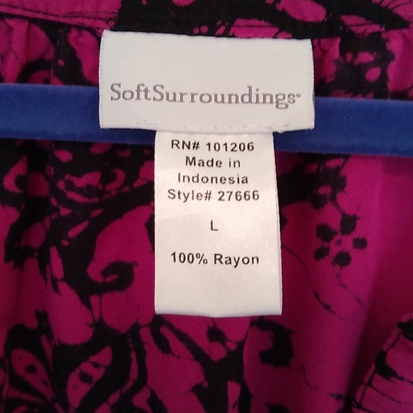 Soft Surroundings purple and black floral tunic - Picture 2 of 4